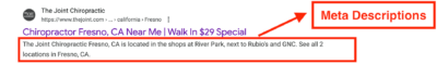 meta descriptions