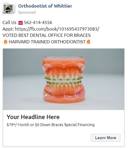 Orthodontist ad copy sample