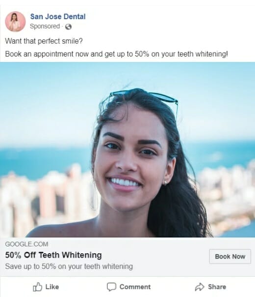 Dentist Facebook image ad
