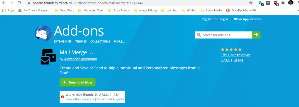 Thunderbird mail merge add-on
