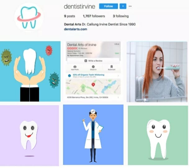 Dental clinic Instagram feed