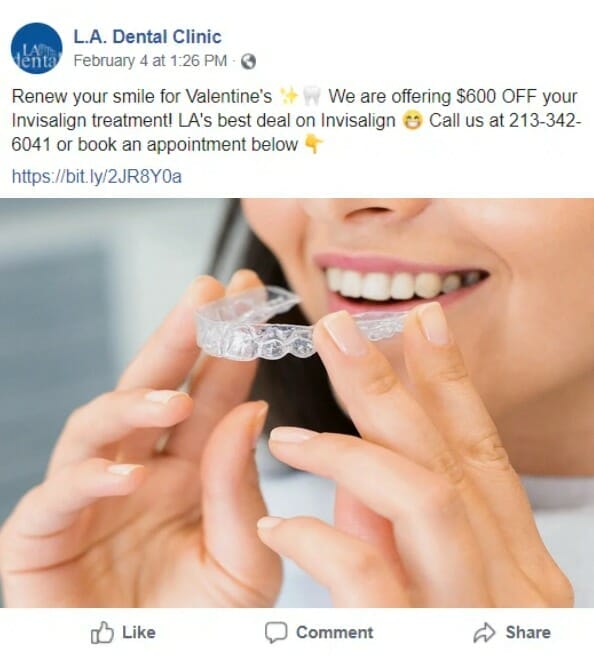 Dental clinic Facebook ad