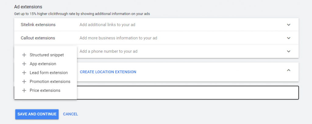 PPC Extension options