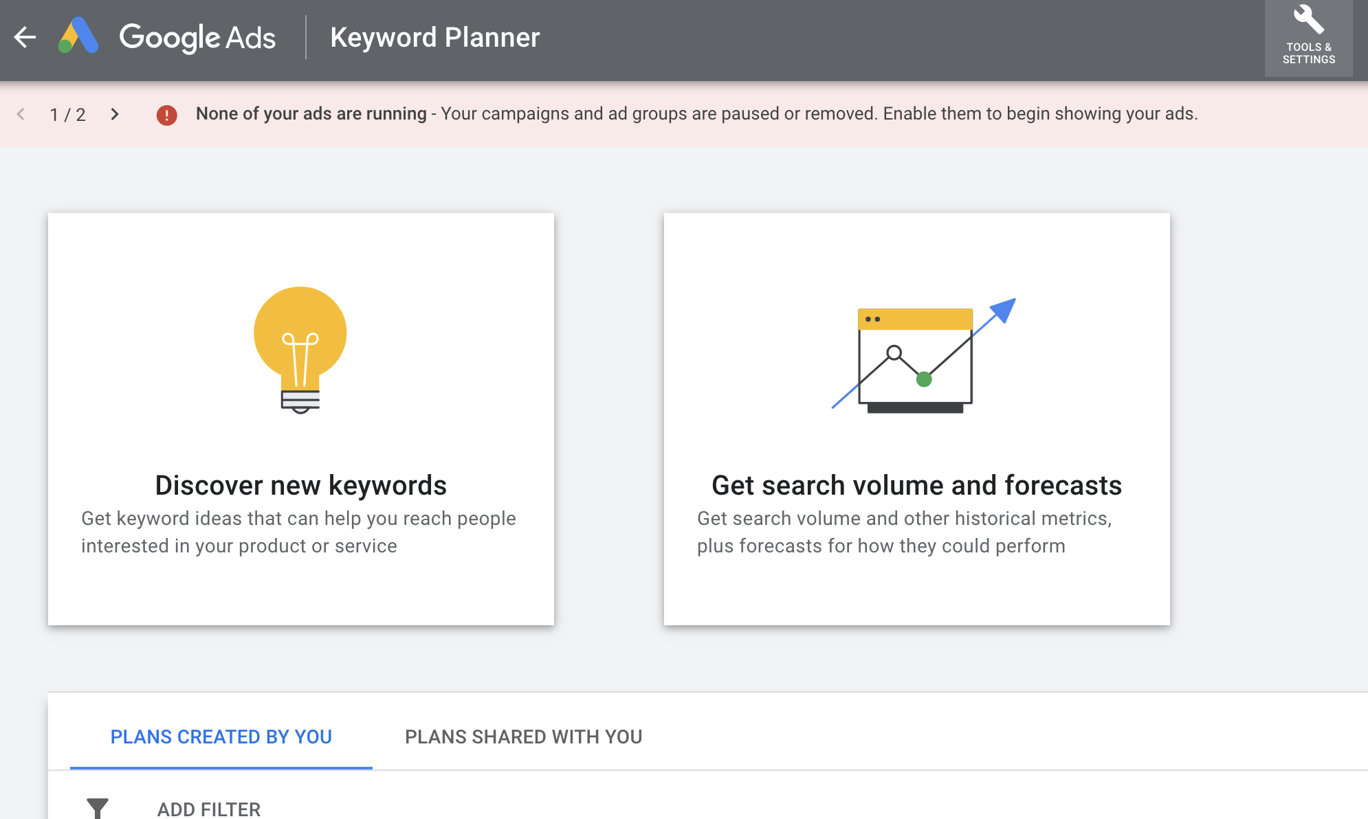 Discover keyword options
