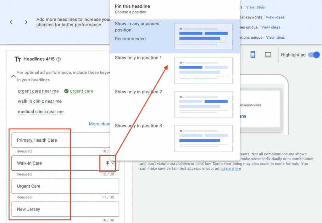 headlines for medical private clinic examples