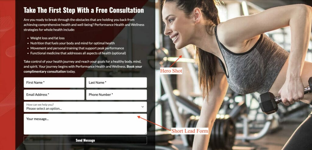 use of short form for gym business example