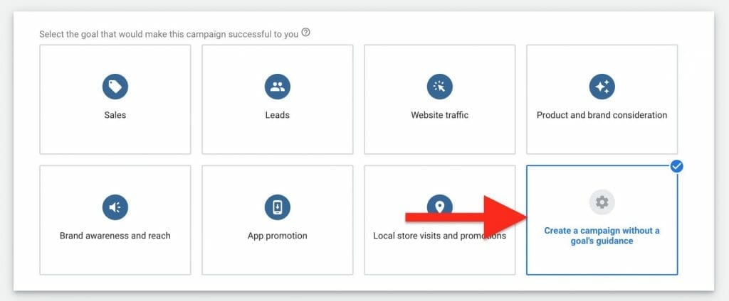 select to create your google ads for escape rooms campaign without a goals guidance
