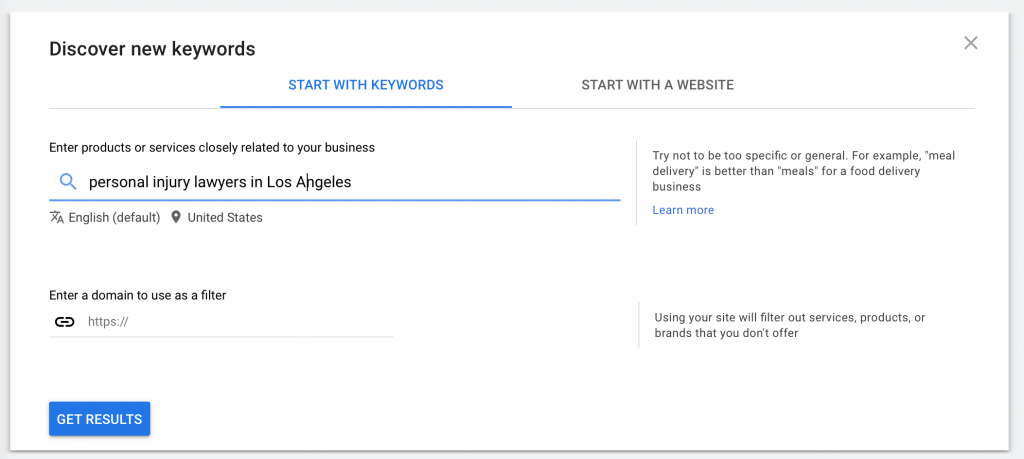 enter target keyword