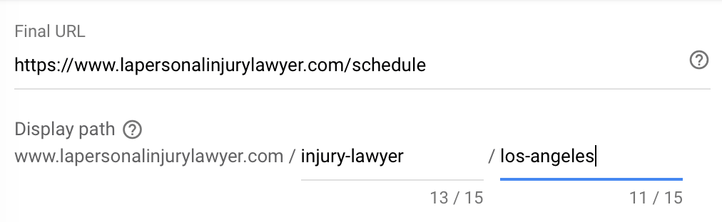 set final url and display path