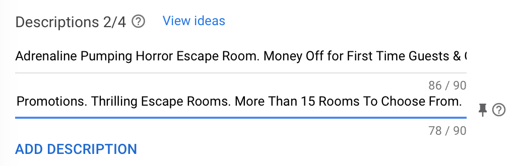 write informative and intriguing descriptions for your ads