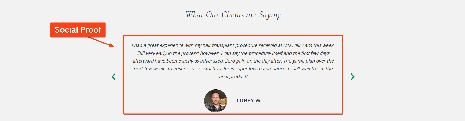 Landing Page Social Proof Sample