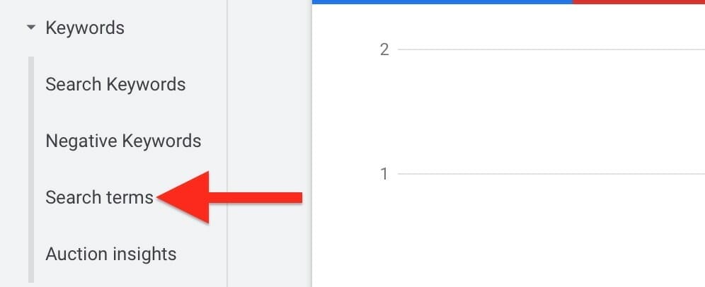 then, click on search terms tab