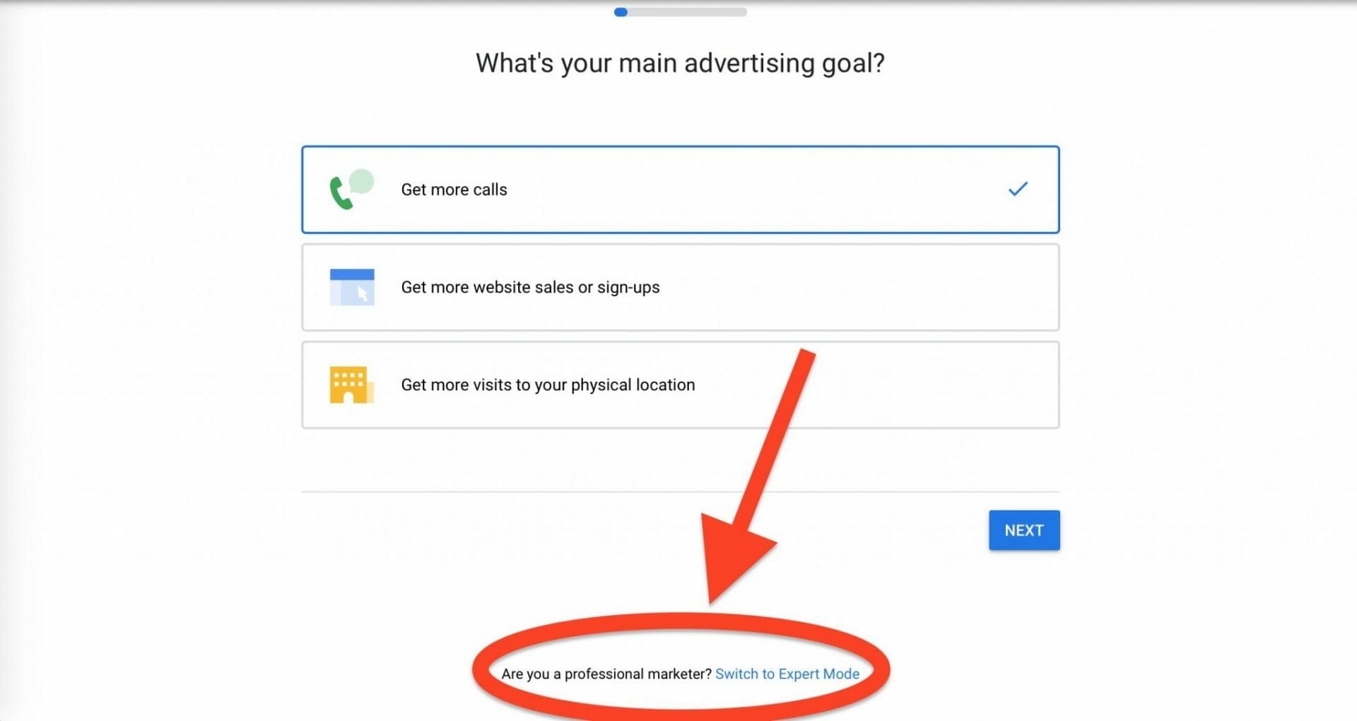 switch to expert mode