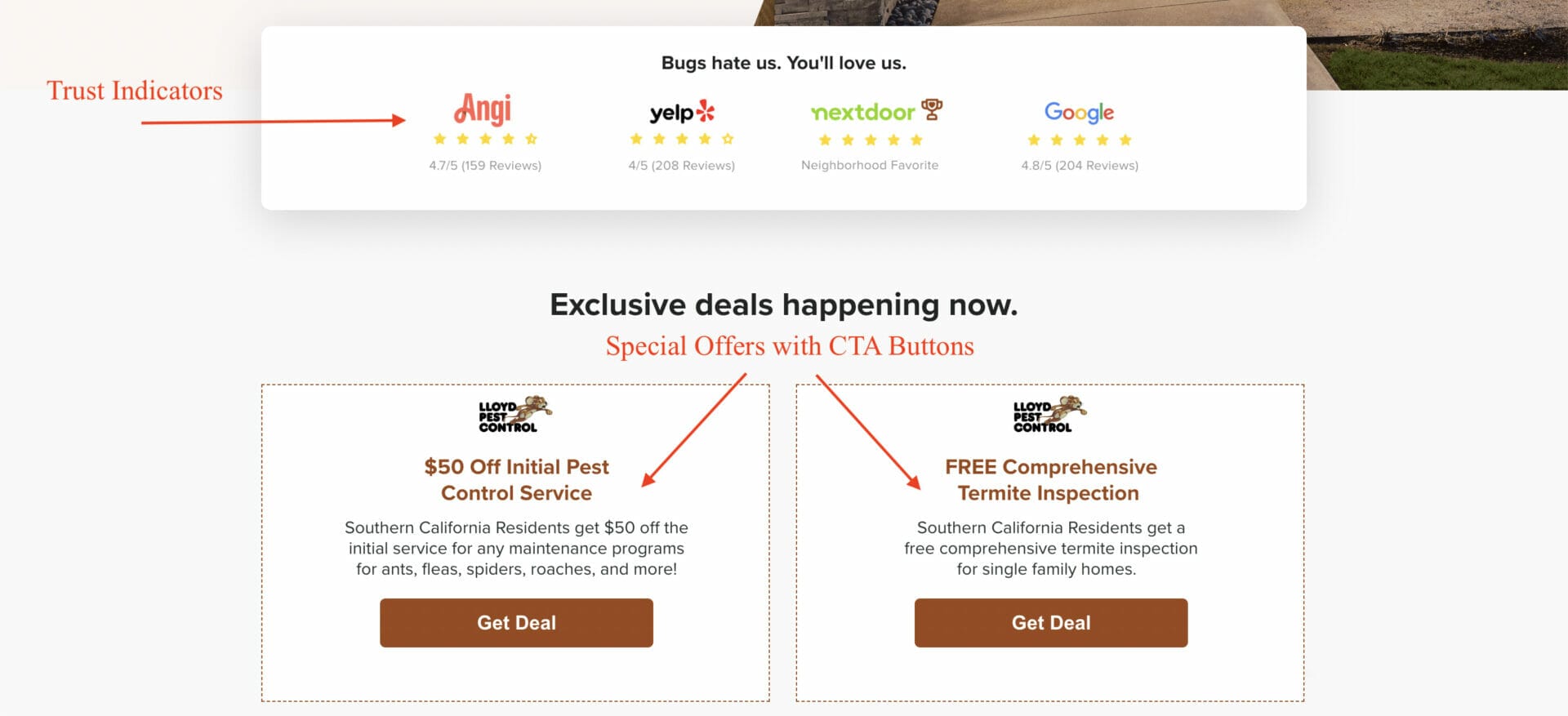 trust indicators for pest control service