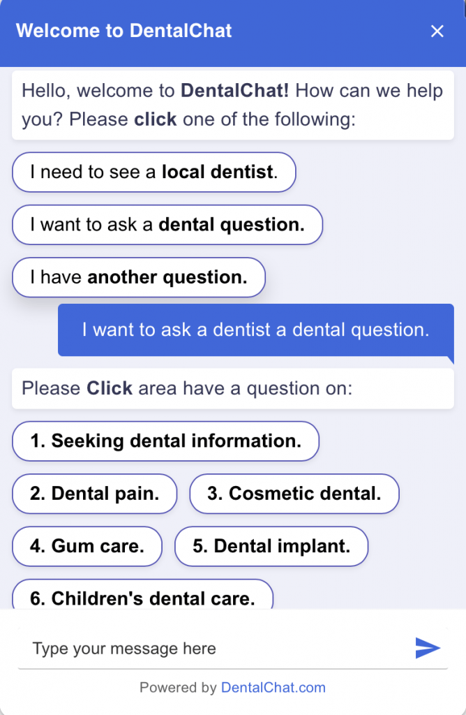 example of how to automate your practice using chatbots for dental practices