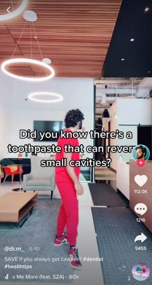 did you know video example for dentists on tik tok