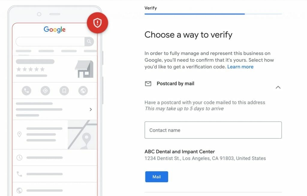 choose a way to verify your google my business account. most common method is by postcard.