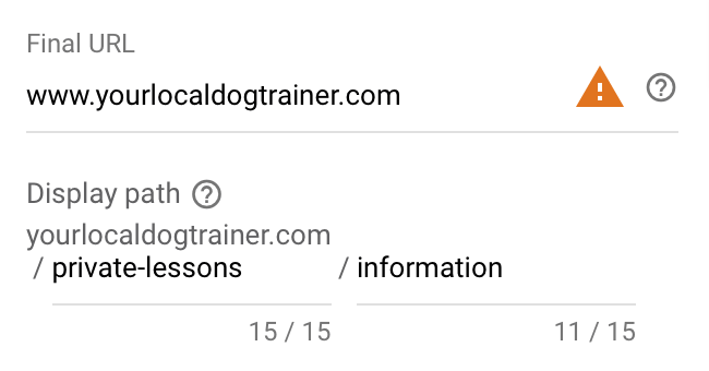 set your final url and create a display path