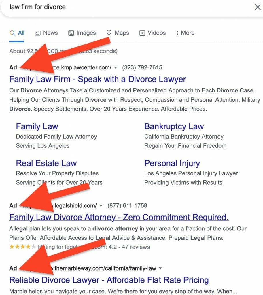 google ads for law firm marketing