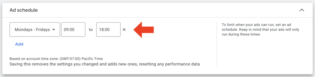 schedule for campaign settings