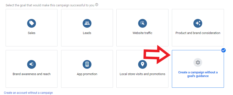 Create a campaign without a goal's guidance for wedding DJ ad