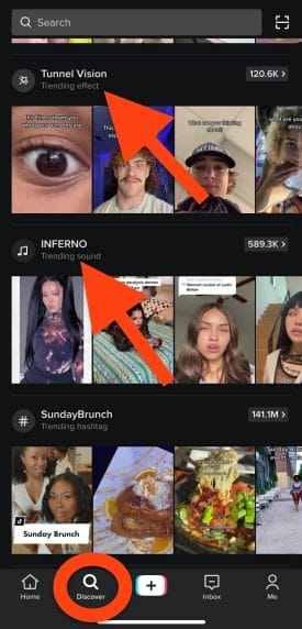 trending topics on tiktok's discover page that can help you land on the for you page