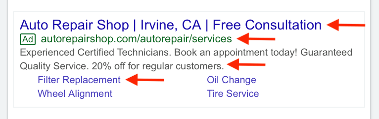 preview of auto repair shop campaign