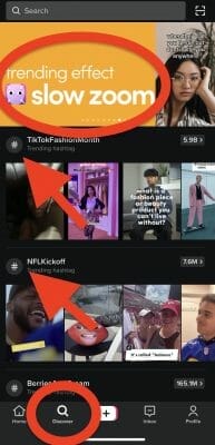 trending page on tiktok that highlights tredning topics
