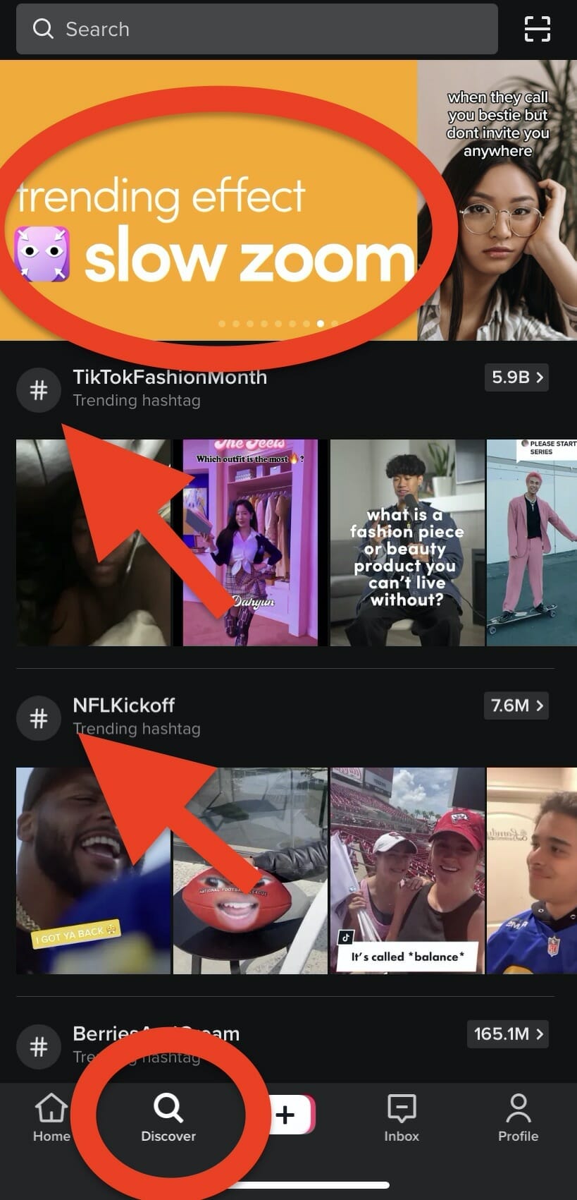 trending page on tiktok that highlights tredning topics