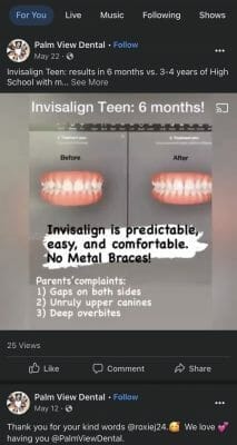 short dental video posted on facebook