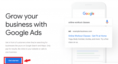 click get started button