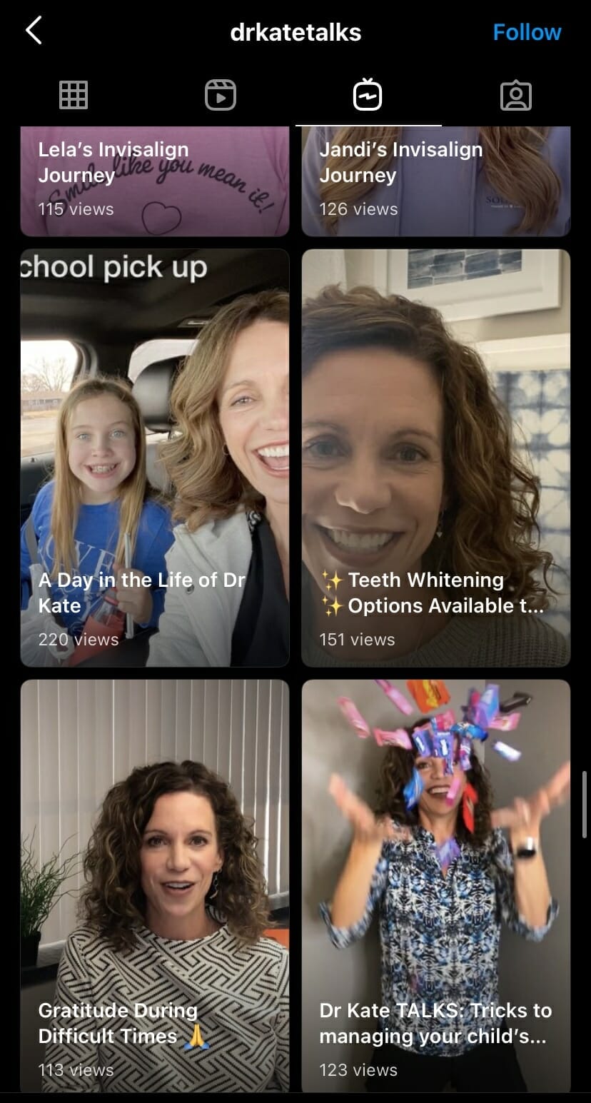 IGTV dental videos