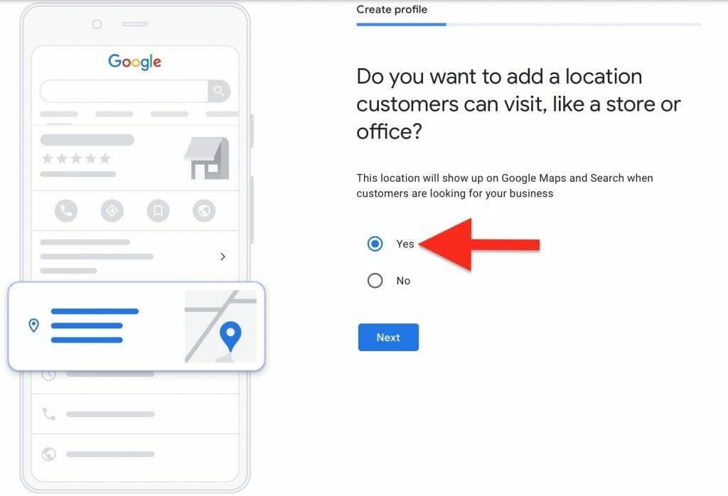 enter the location you want to appear on your google my business for orthodontists listing
