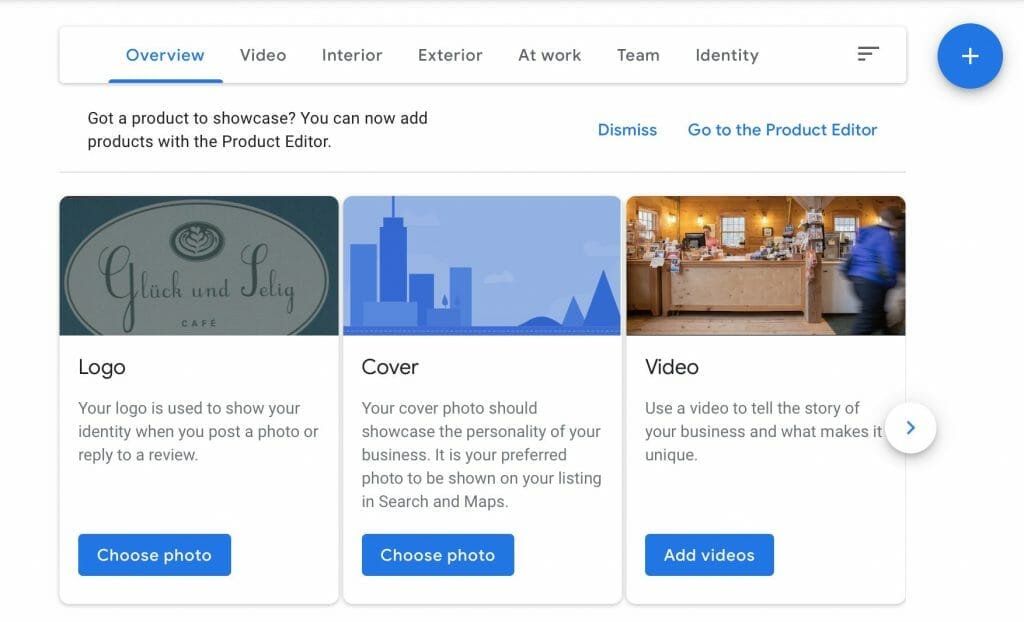upload a cover photo, logo and videos to your profile