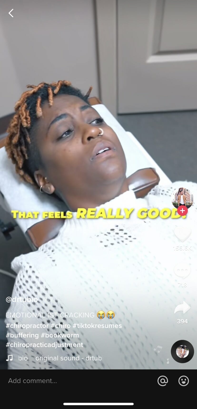 reaction video for tiktok for chiropractors