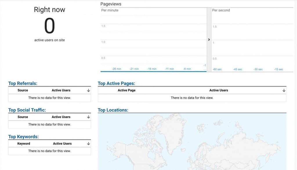 data you can see on the realtime reports homepage