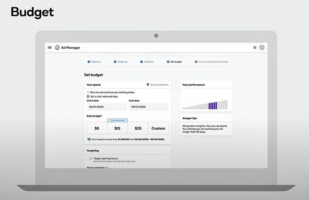 set your budget for campaign