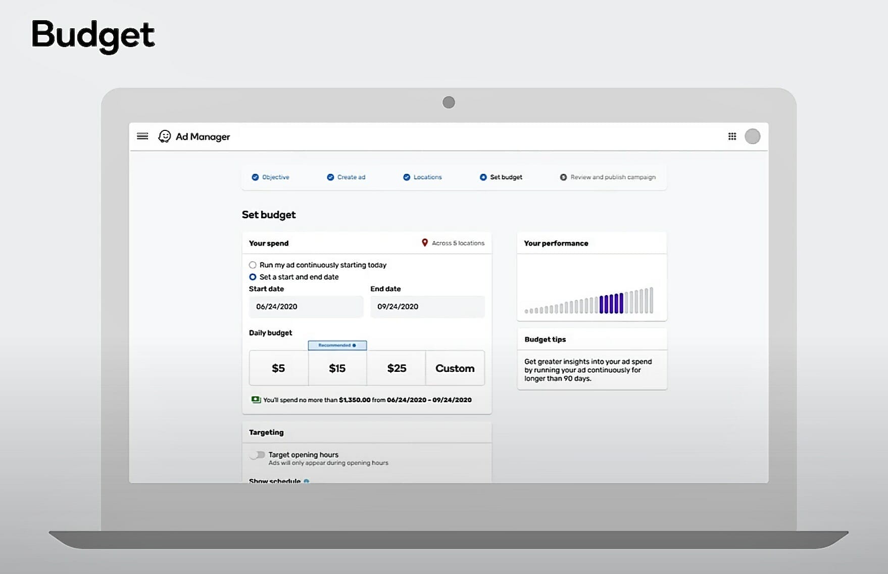 set your budget for campaign
