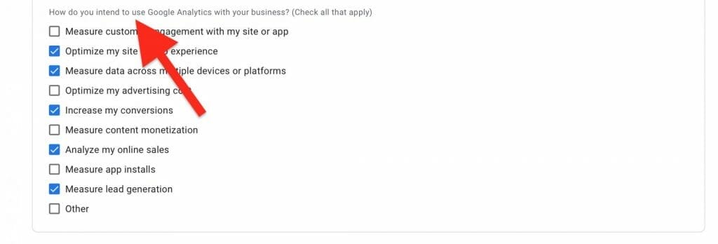select how you intend to use your google analytics for dentists account