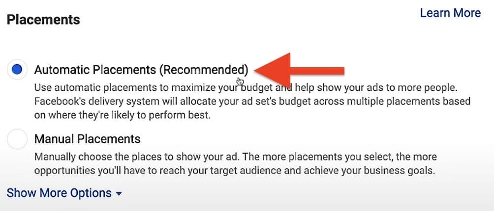 select automatic placement to get your ads more views