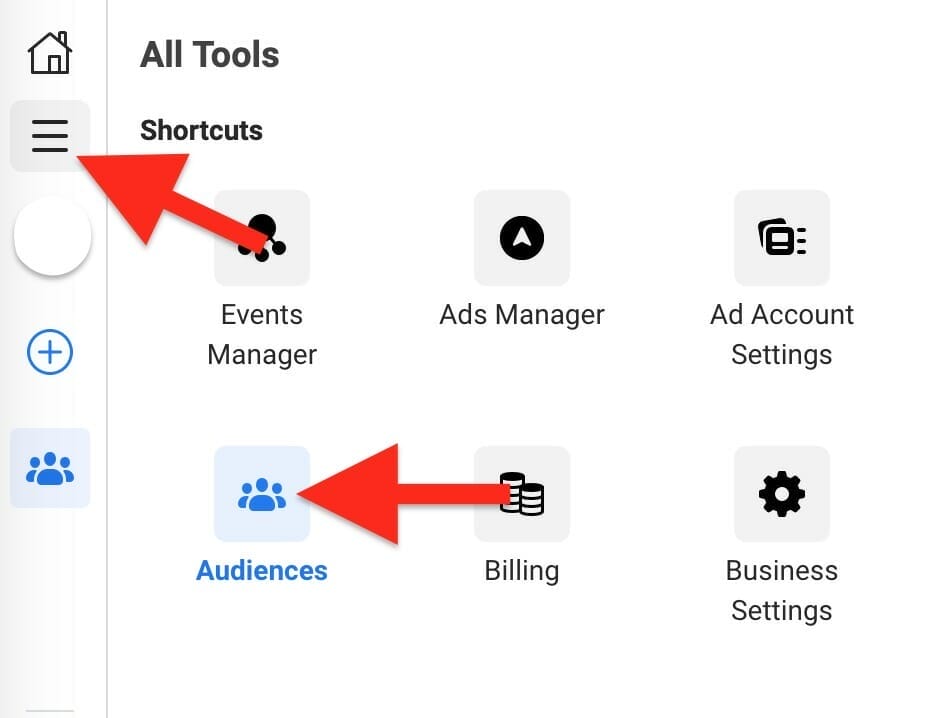first click on tools, then click on audiences
