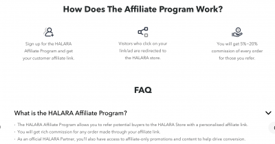 halara affiliate program marketing strategy