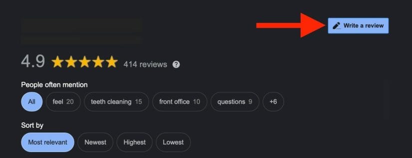 write review on google my business