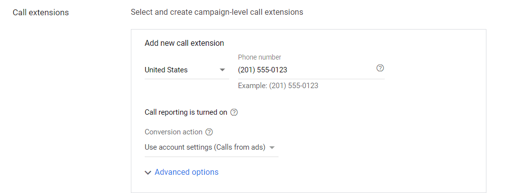 shows a sample of callout extension