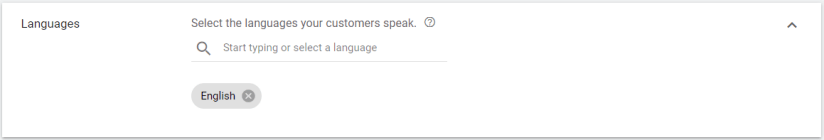 only select the language your customers speak