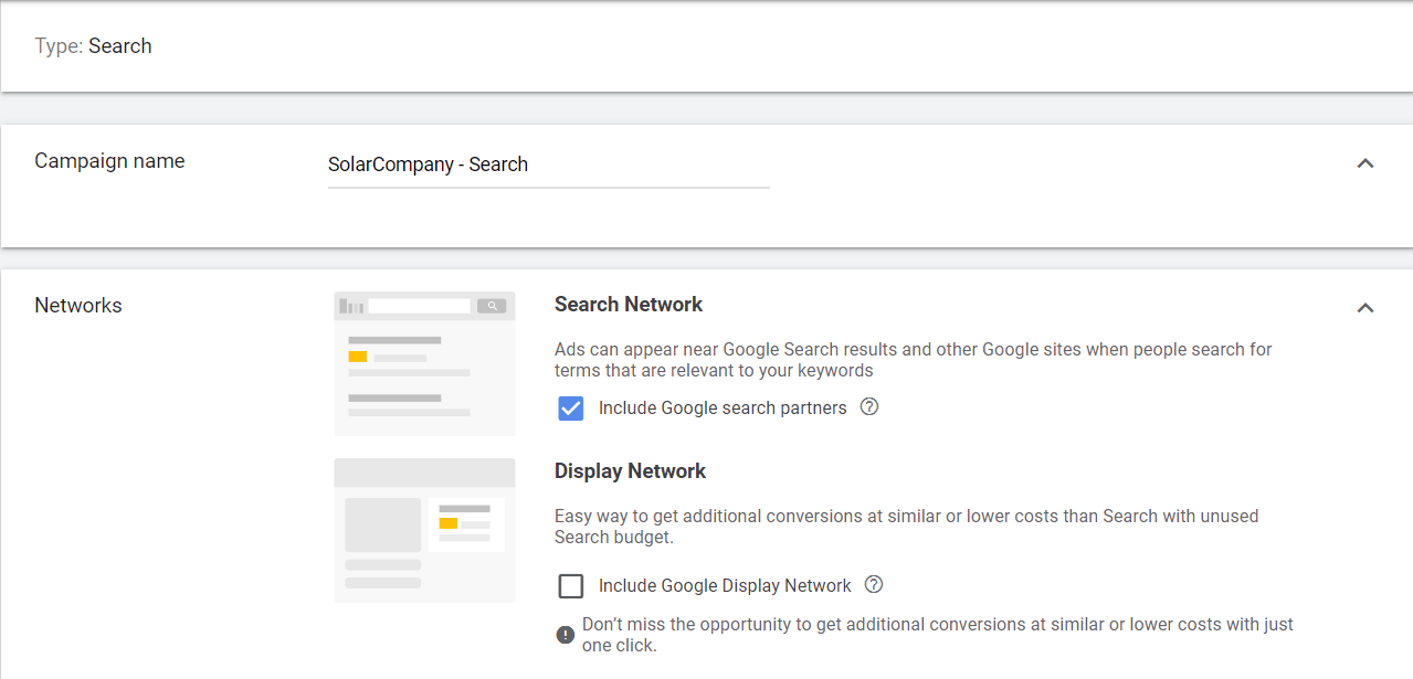network options will be given