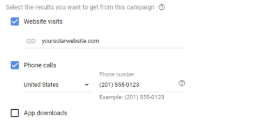 select the results you want from the ad campaign