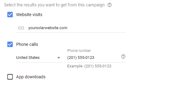 select the results you want from the ad campaign