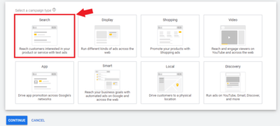 search type is the easiest campaign type to work with