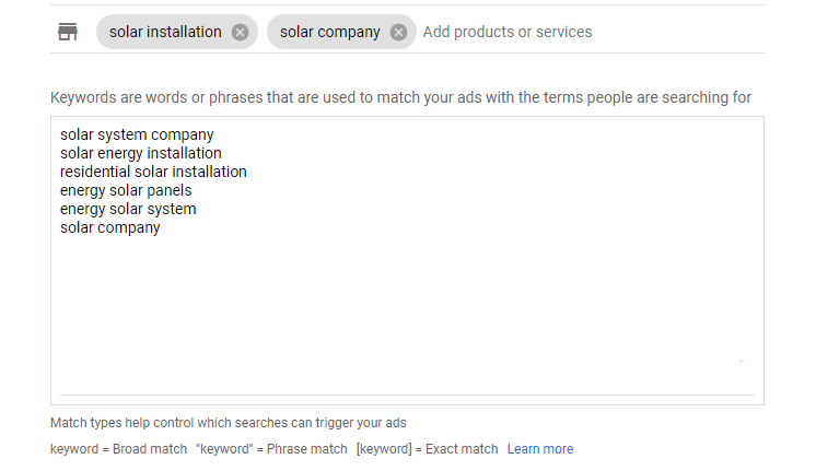 google generated keywords